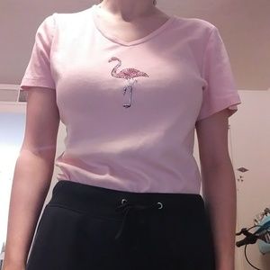 Tapemeasure Florida Beach Jewel Pink Flamingo Tee